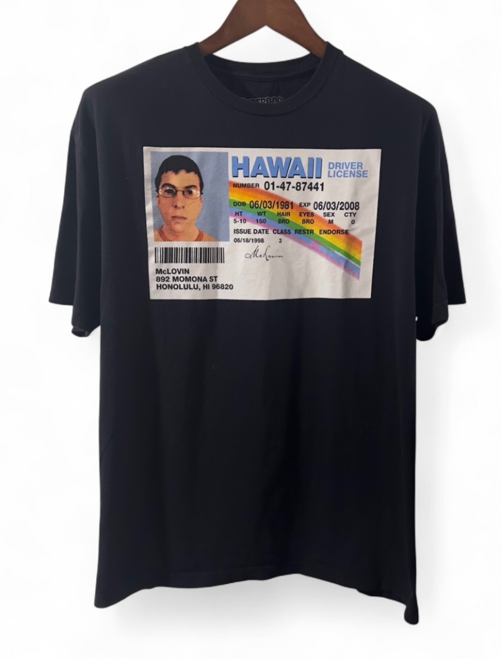 Superbad Movie McLovin Hawaii ID Graphic T-shirt Size Men’s XL